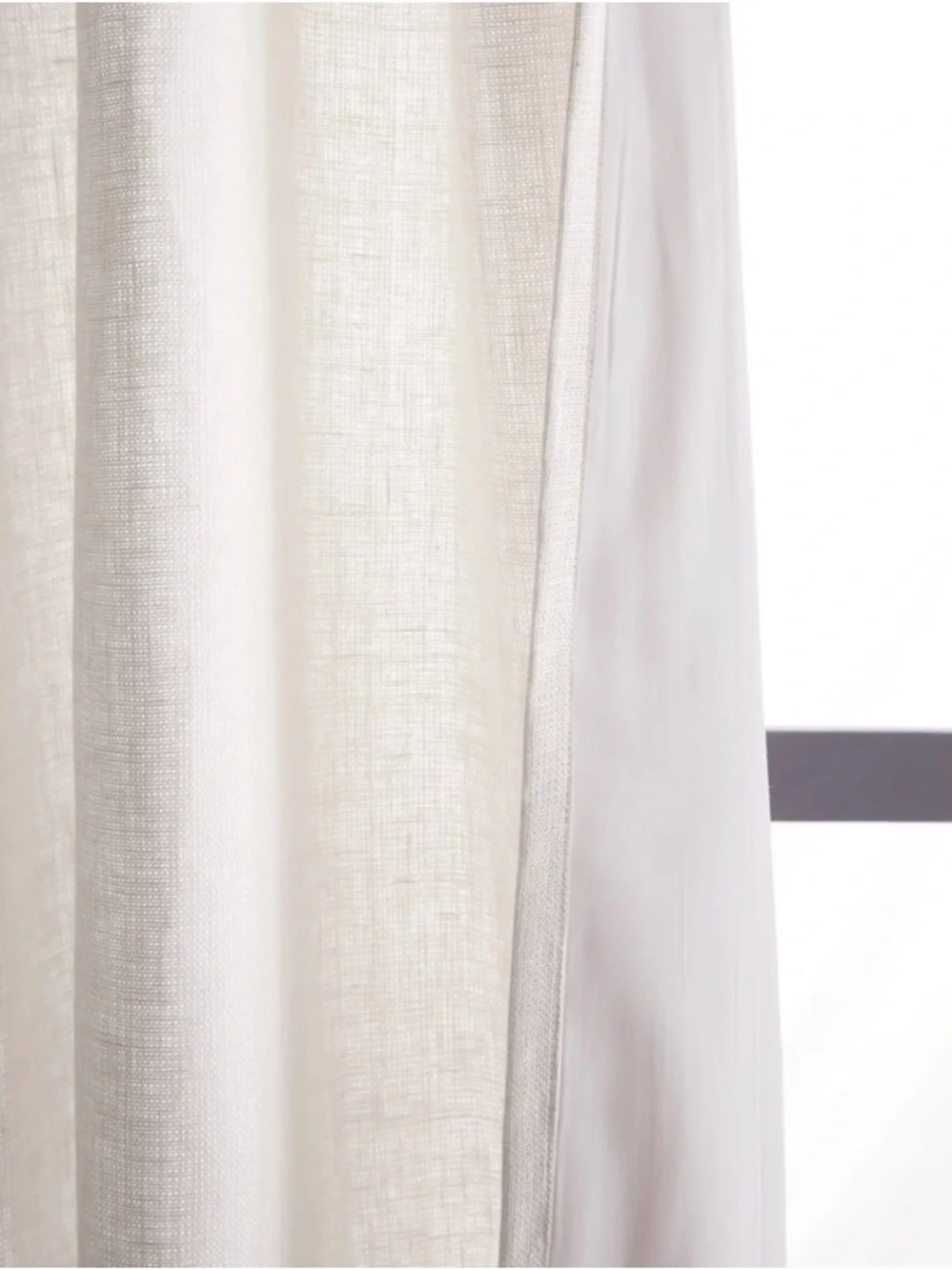 NEW QUINCE Set Of 2 48x84 Heavyweight European Linen Curtains White 7489